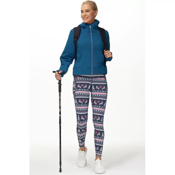 THE GYM PEOPLE Womens FullZip Up Hoodies Jacket Fleece Workout Crop Tops Sweatshirts with Pockets Thumb HoleDark Blue Green