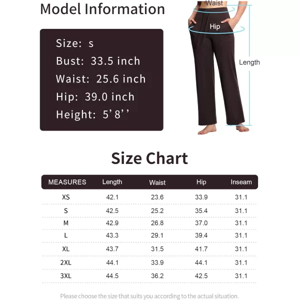 THE GYM PEOPLE Womens Wide Leg Yoga Pants High Waist Loose Stretch Palazzo Lounge Pant with Pockets DrawstringBrown