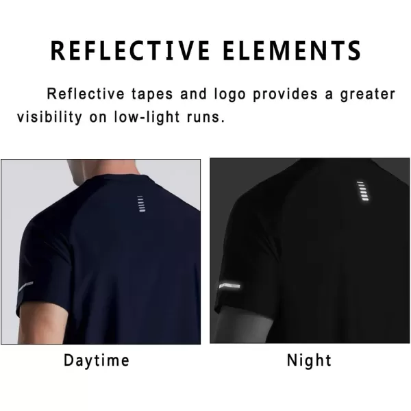 Mens Cooling Ice Silk Running Shirts Quick Dry Short Sleeve Athletic Gym TShirts UPF 50 Outdoor Workout TshirtsBlue