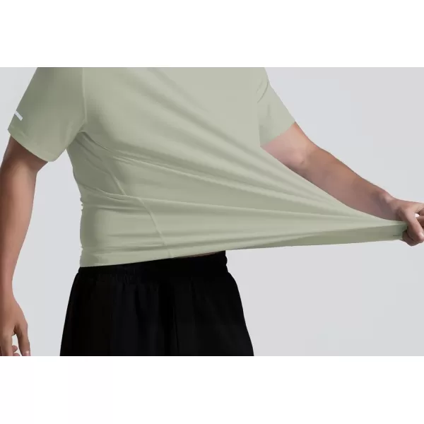 Mens Cooling Ice Silk Running Shirts Quick Dry Short Sleeve Athletic Gym TShirts UPF 50 Outdoor Workout TshirtsLight Green