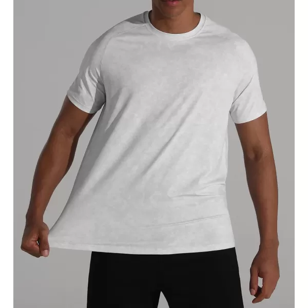 Mens Cooling Ice Silk Running Shirts Quick Dry Short Sleeve Athletic Gym TShirts UPF 50 Outdoor Workout TshirtsTie Dye White