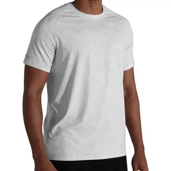 Mens Cooling Ice Silk Running Shirts Quick Dry Short Sleeve Athletic Gym TShirts UPF 50 Outdoor Workout TshirtsTie Dye White