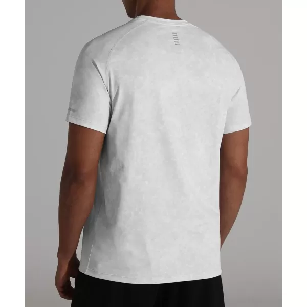 Mens Cooling Ice Silk Running Shirts Quick Dry Short Sleeve Athletic Gym TShirts UPF 50 Outdoor Workout TshirtsTie Dye White