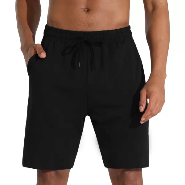 Mens Lounge Shorts with Deep Pockets Loosefit Jersey Shorts for RunningWorkoutTraining Basketball605 Black