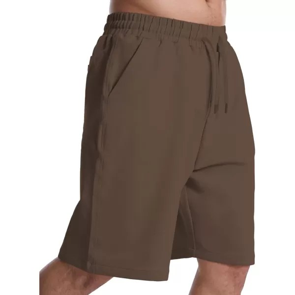 Mens Lounge Shorts with Deep Pockets Loosefit Jersey Shorts for RunningWorkoutTraining BasketballBrown