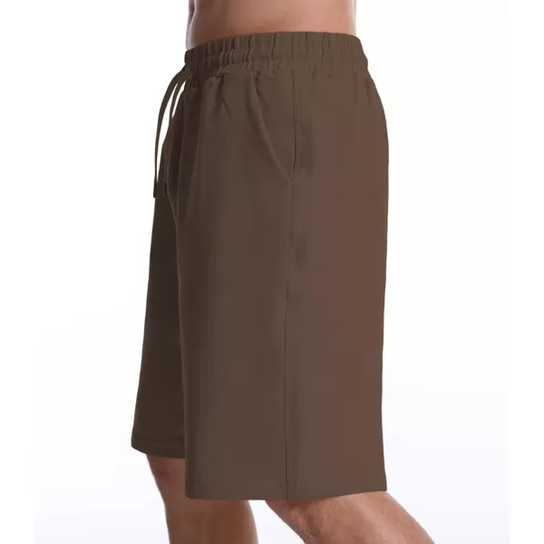 Mens Lounge Shorts with Deep Pockets Loosefit Jersey Shorts for RunningWorkoutTraining BasketballBrown
