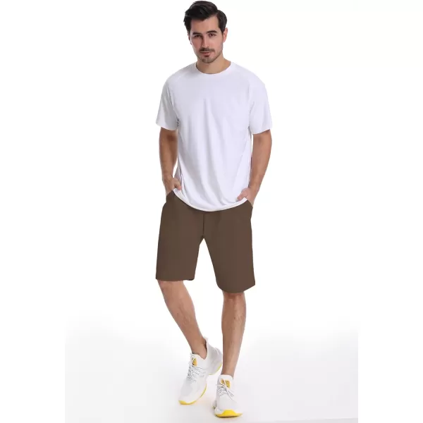 Mens Lounge Shorts with Deep Pockets Loosefit Jersey Shorts for RunningWorkoutTraining BasketballBrown