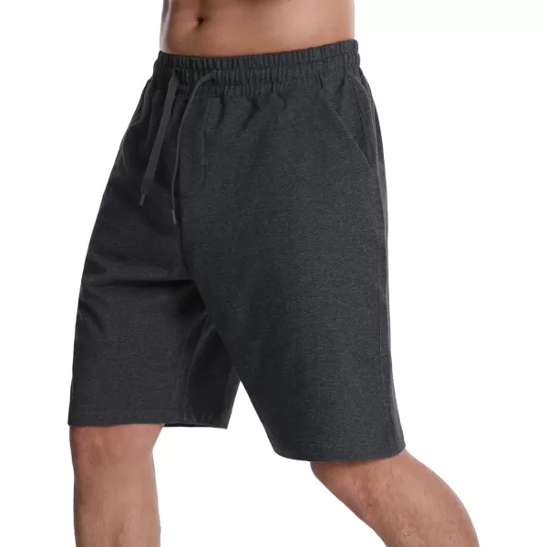 Mens Lounge Shorts with Deep Pockets Loosefit Jersey Shorts for RunningWorkoutTraining BasketballDark Grey