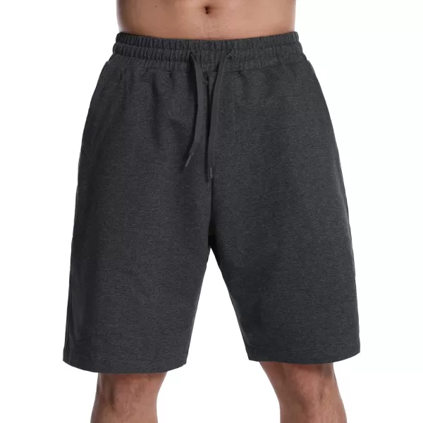 Mens Lounge Shorts with Deep Pockets Loosefit Jersey Shorts for RunningWorkoutTraining BasketballDark Grey