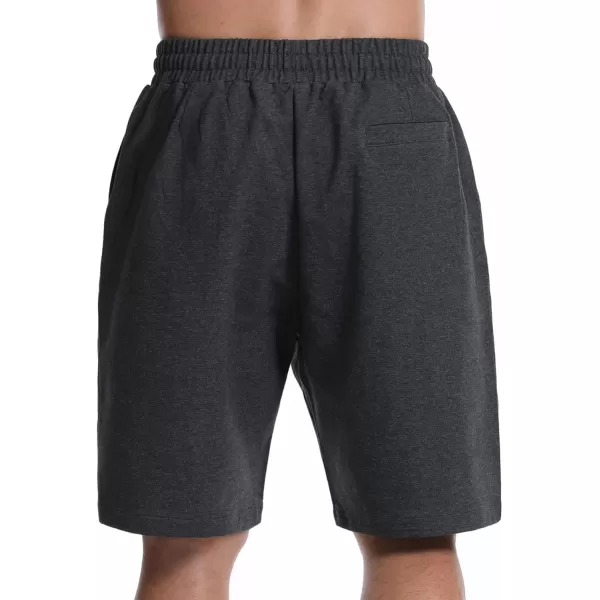 Mens Lounge Shorts with Deep Pockets Loosefit Jersey Shorts for RunningWorkoutTraining BasketballDark Grey