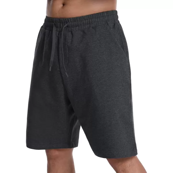 Mens Lounge Shorts with Deep Pockets Loosefit Jersey Shorts for RunningWorkoutTraining BasketballDark Grey