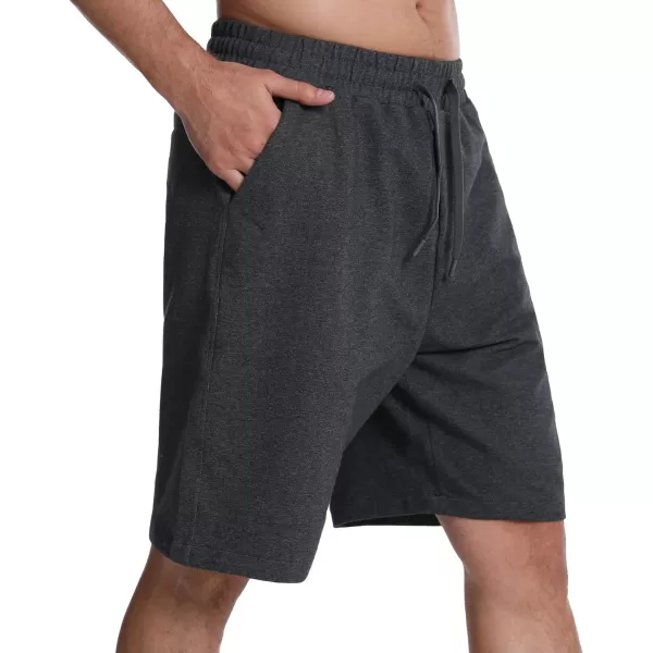 Mens Lounge Shorts with Deep Pockets Loosefit Jersey Shorts for RunningWorkoutTraining BasketballDark Grey