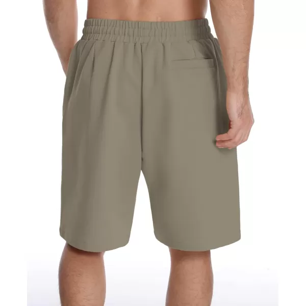 Mens Lounge Shorts with Deep Pockets Loosefit Jersey Shorts for RunningWorkoutTraining BasketballGrey Brown