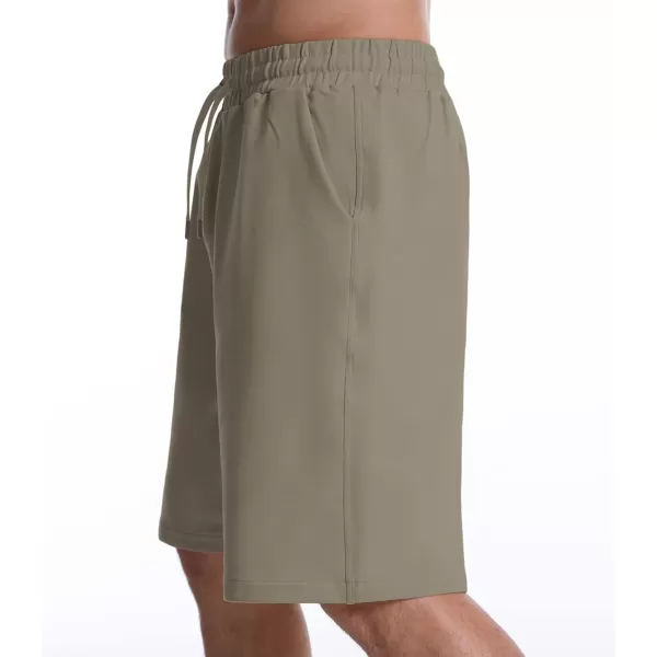 Mens Lounge Shorts with Deep Pockets Loosefit Jersey Shorts for RunningWorkoutTraining BasketballGrey Brown