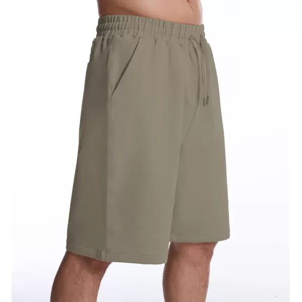 Mens Lounge Shorts with Deep Pockets Loosefit Jersey Shorts for RunningWorkoutTraining BasketballGrey Brown