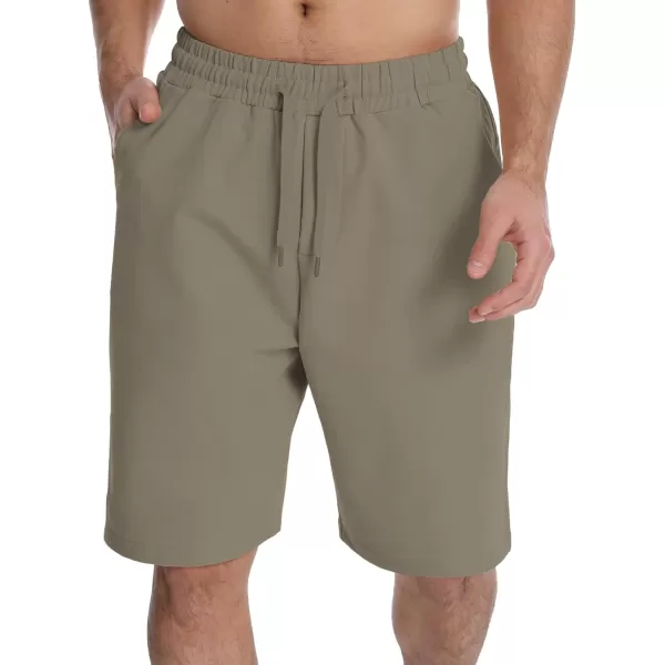 Mens Lounge Shorts with Deep Pockets Loosefit Jersey Shorts for RunningWorkoutTraining BasketballGrey Brown