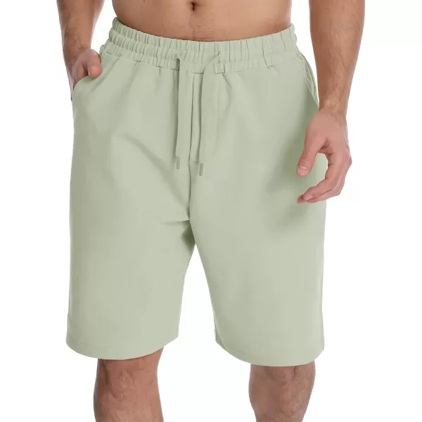 Mens Lounge Shorts with Deep Pockets Loosefit Jersey Shorts for RunningWorkoutTraining BasketballLight Green