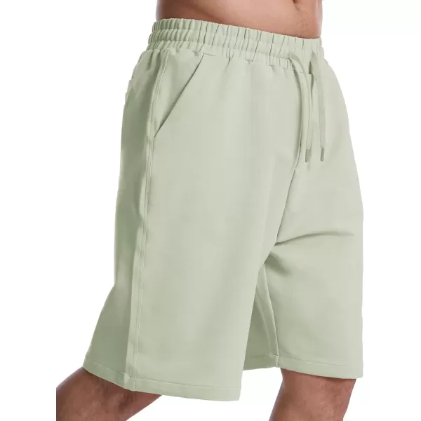 Mens Lounge Shorts with Deep Pockets Loosefit Jersey Shorts for RunningWorkoutTraining BasketballLight Green