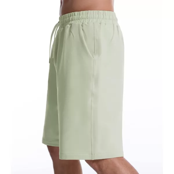 Mens Lounge Shorts with Deep Pockets Loosefit Jersey Shorts for RunningWorkoutTraining BasketballLight Green
