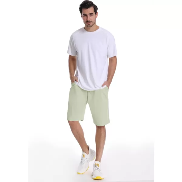 Mens Lounge Shorts with Deep Pockets Loosefit Jersey Shorts for RunningWorkoutTraining BasketballLight Green