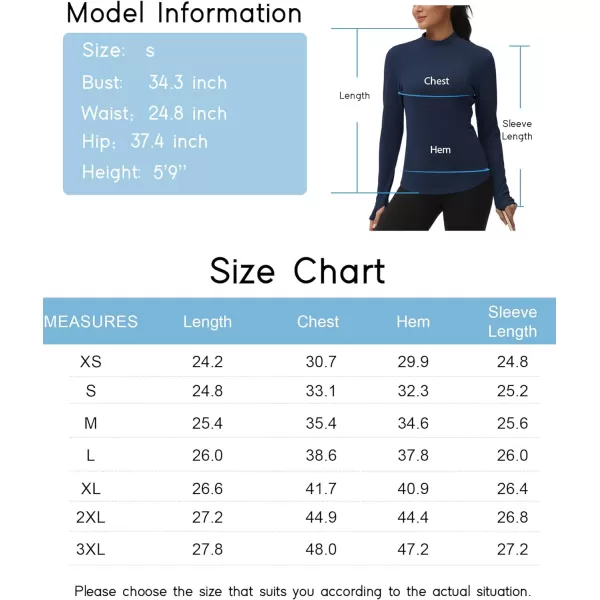 THE GYM PEOPLE Fleece Mock Turtleneck Pullover Base Layer Shirts Long Sleeve Workout Tops with Thumb HoleDark Blue