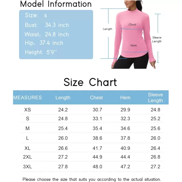 THE GYM PEOPLE Fleece Mock Turtleneck Pullover Base Layer Shirts Long Sleeve Workout Tops with Thumb HolePink