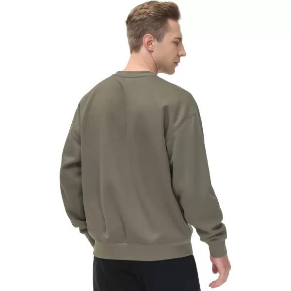 THE GYM PEOPLE Mens Fleece Crewneck Sweatshirt Thick Loose fit Soft Basic Pullover SweatshirtDark Grey