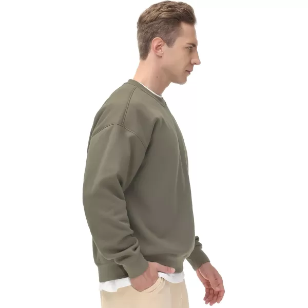 THE GYM PEOPLE Mens Fleece Crewneck Sweatshirt Thick Loose fit Soft Basic Pullover SweatshirtDark Grey