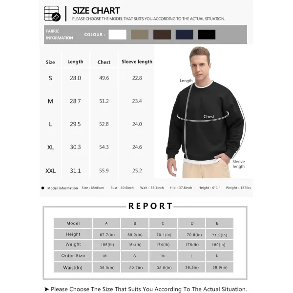 THE GYM PEOPLE Mens Fleece Crewneck Sweatshirt Thick Loose fit Soft Basic Pullover SweatshirtDark Grey