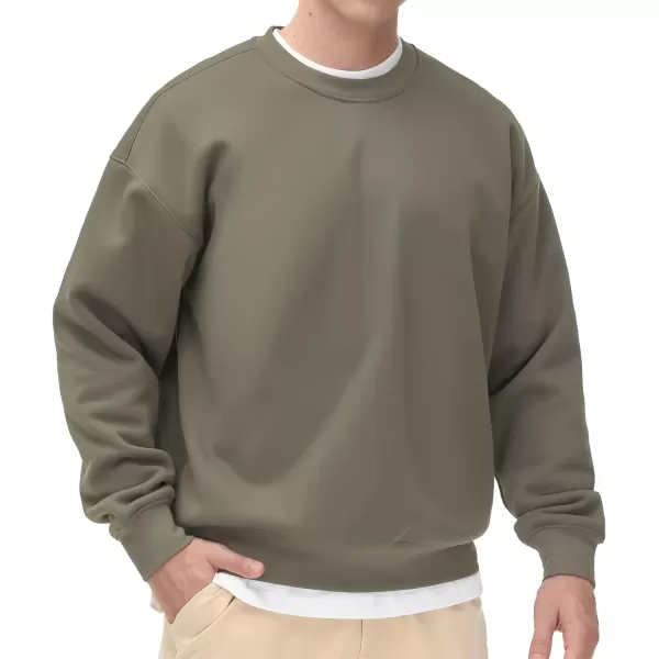 THE GYM PEOPLE Mens Fleece Crewneck Sweatshirt Thick Loose fit Soft Basic Pullover SweatshirtDark Grey