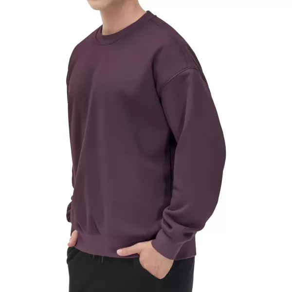 THE GYM PEOPLE Mens Fleece Crewneck Sweatshirt Thick Loose fit Soft Basic Pullover SweatshirtDark Purple