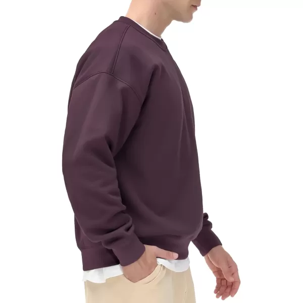 THE GYM PEOPLE Mens Fleece Crewneck Sweatshirt Thick Loose fit Soft Basic Pullover SweatshirtDark Purple