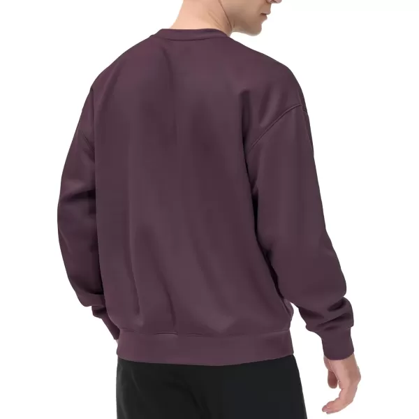 THE GYM PEOPLE Mens Fleece Crewneck Sweatshirt Thick Loose fit Soft Basic Pullover SweatshirtDark Purple