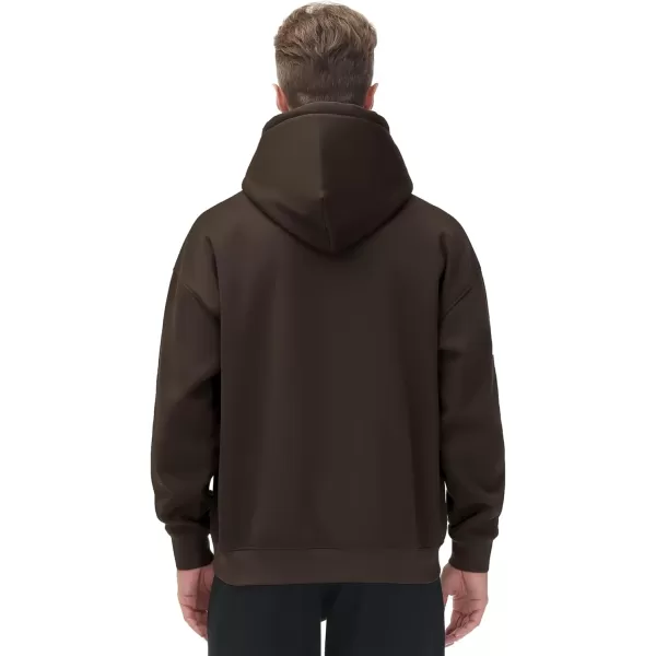 THE GYM PEOPLE Mens Fleece Pullover Hoodie Loose Fit Ultra Soft Hooded Sweatshirt With PocketsBrown