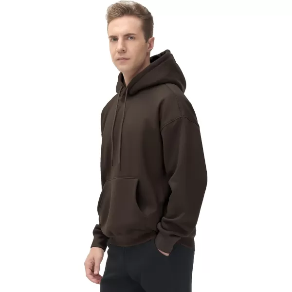 THE GYM PEOPLE Mens Fleece Pullover Hoodie Loose Fit Ultra Soft Hooded Sweatshirt With PocketsBrown