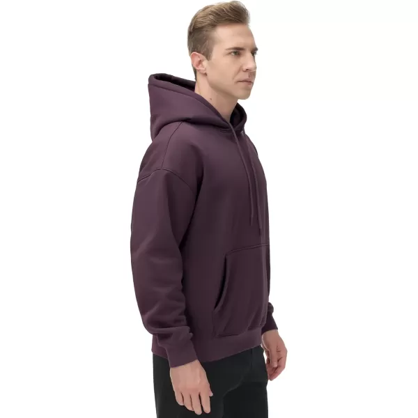 THE GYM PEOPLE Mens Fleece Pullover Hoodie Loose Fit Ultra Soft Hooded Sweatshirt With PocketsDark Purple