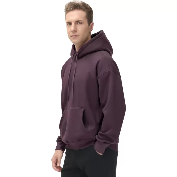 THE GYM PEOPLE Mens Fleece Pullover Hoodie Loose Fit Ultra Soft Hooded Sweatshirt With PocketsDark Purple