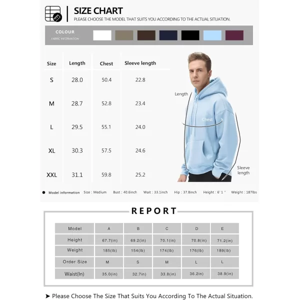 THE GYM PEOPLE Mens Fleece Pullover Hoodie Loose Fit Ultra Soft Hooded Sweatshirt With PocketsLight Blue