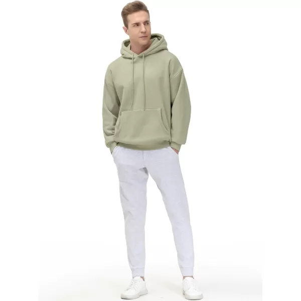 THE GYM PEOPLE Mens Fleece Pullover Hoodie Loose Fit Ultra Soft Hooded Sweatshirt With PocketsLight Green