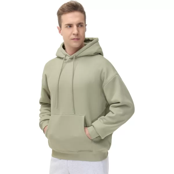 THE GYM PEOPLE Mens Fleece Pullover Hoodie Loose Fit Ultra Soft Hooded Sweatshirt With PocketsLight Green