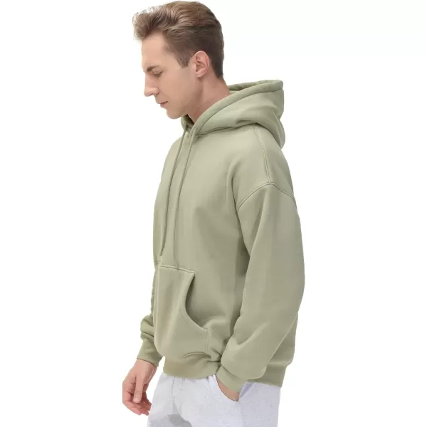 THE GYM PEOPLE Mens Fleece Pullover Hoodie Loose Fit Ultra Soft Hooded Sweatshirt With PocketsLight Green