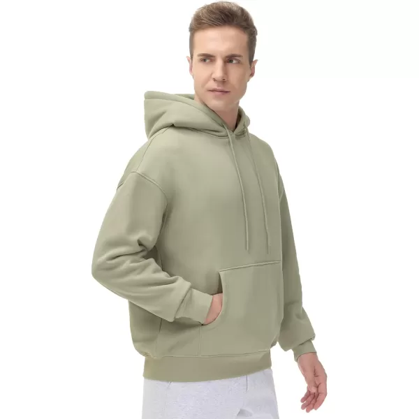 THE GYM PEOPLE Mens Fleece Pullover Hoodie Loose Fit Ultra Soft Hooded Sweatshirt With PocketsLight Green
