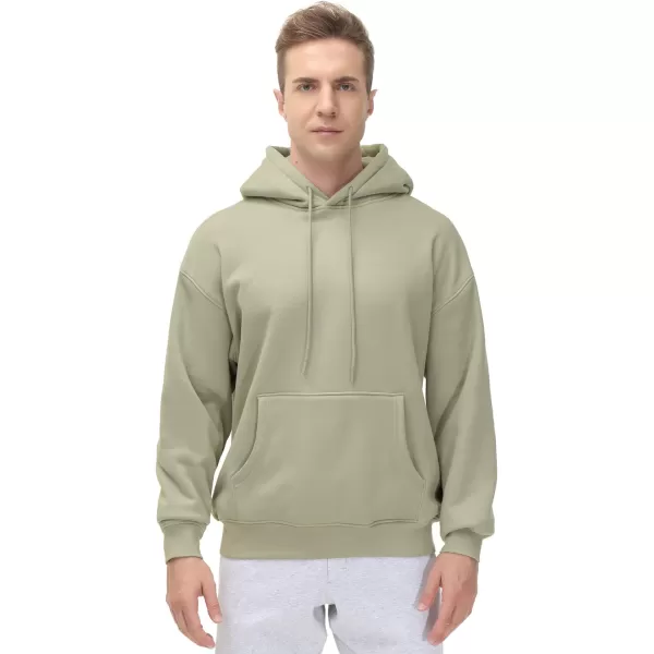 THE GYM PEOPLE Mens Fleece Pullover Hoodie Loose Fit Ultra Soft Hooded Sweatshirt With PocketsLight Green