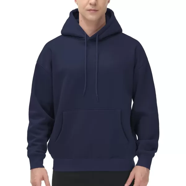 THE GYM PEOPLE Mens Fleece Pullover Hoodie Loose Fit Ultra Soft Hooded Sweatshirt With PocketsNavy Blue
