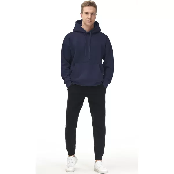 THE GYM PEOPLE Mens Fleece Pullover Hoodie Loose Fit Ultra Soft Hooded Sweatshirt With PocketsNavy Blue