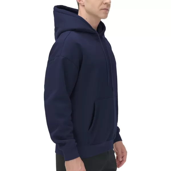 THE GYM PEOPLE Mens Fleece Pullover Hoodie Loose Fit Ultra Soft Hooded Sweatshirt With PocketsNavy Blue