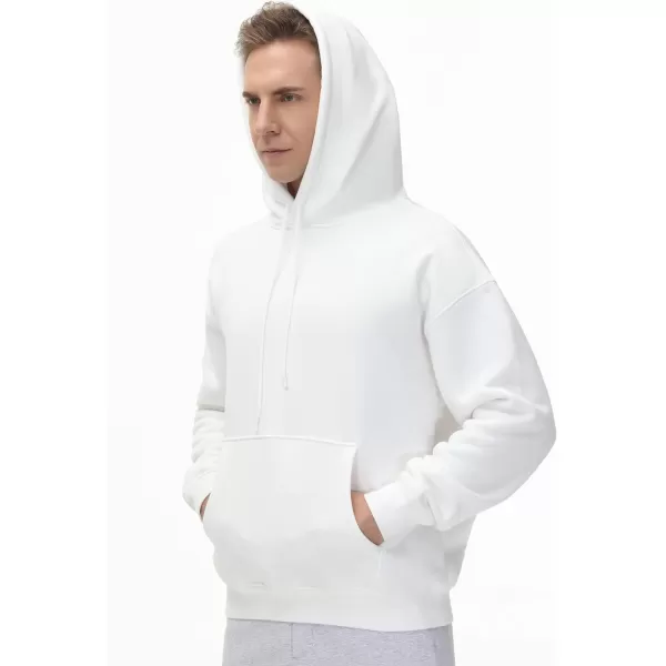 THE GYM PEOPLE Mens Fleece Pullover Hoodie Loose Fit Ultra Soft Hooded Sweatshirt With PocketsWhite