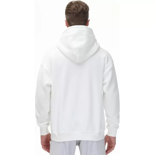 THE GYM PEOPLE Mens Fleece Pullover Hoodie Loose Fit Ultra Soft Hooded Sweatshirt With PocketsWhite