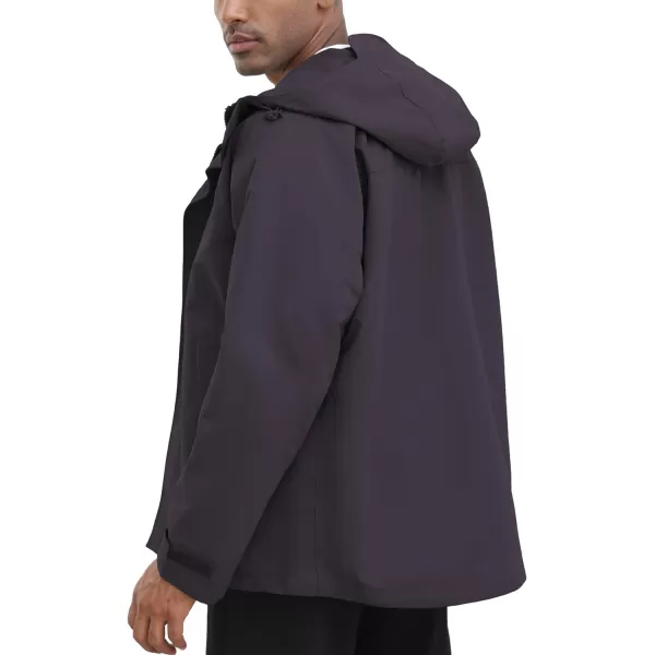 THE GYM PEOPLE Mens Waterproof Shell Jacket Outdoor Windbreaker Hiking Rain Coat with HoodRose Purple