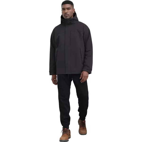 THE GYM PEOPLE Mens Waterproof Shell Jacket Outdoor Windbreaker Hiking Rain Coat with HoodRose Purple